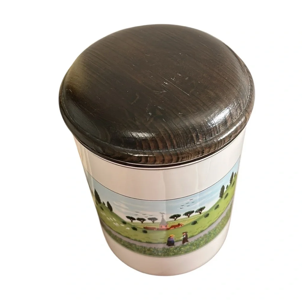 VTG Villeroy & Boch Naïf Porcelain Friends On Path Folk Art Canister